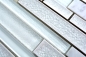Preview: Keramik Glasmosaik Stäbchen Mosaikfliesen Marmornaturstein weiß klar carrara hellgrau Fliesenspiegel Wand WC - 87SO-0101