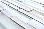 Preview: Mosaique aspect maconnerie Mix pierre translucide Ceramique blanc brillant - 10 feuilles de mosaique