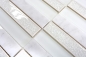 Preview: Riemchen Rechteck Mosaikfliesen Glasmosaik Keramik Stein weiß hellgrau carrara Fliesenspiegel Wandfliese Küche - 40-ICE150