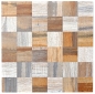 Preview: Mosaik Selbstklebend Quadrat metall mix Holzoptik Aluminium Metall grau beige matt