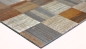 Preview: Mosaik Selbstklebend Quadrat metall mix Holzoptik Aluminium Metall grau beige matt
