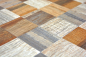Preview: Mosaik Selbstklebend Quadrat metall mix Holzoptik Aluminium Metall grau beige matt