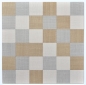 Mobile Preview: Mosaik Fliese selbstklebend Creme Beige Grau Quadrate Metall Textiloptik Fliesenspiegel - 200-2622