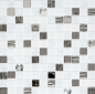 Mobile Preview: selbstklebende Mosaik Fliese Edelstahl Weiß Silber Klar Glasmosaik Fliesenspiegel Wandfliese - 200-4CM24