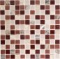 Preview: Mosaik Fliese selbstklebend Glasmosaik Stein Beige Braun Marmor Wandverblender Fliesenspiegel - 200-4M352