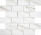 Preview: Metro Subway weiss beige Calacatta Optik Facette Mosaik Fliese Küchenrückwand Badfliese 26M-0204