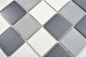 Preview: Mosaik Fliese schwarzgrau anthrazit altweiss Keramik rutschhemmend Duschtasse 14-0123