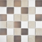Preview: Mosaik Fliese beige braun Keramik rutschsicher Duschtasse Duschwanne 14-1213
