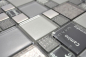 Preview: Mosaique de verre Carreau de mosaique Argent gris clair Anthracite Noir Carrelage - 88-0317