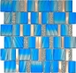 Mobile Preview: Glasmosaik Mosaikfliese Bronze Silber Lichtblau Fliesenspiegel Küche - 88-0004