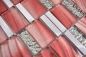Preview: Mosaique combinaison mosaique de verre ALU mix Red Mix aluminium translucide rouge brillant