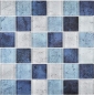 Preview: Mosaique Carre Mosaique de verre mix bleu translucide aspect beton brillant