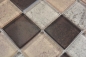 Preview: Mosaique Carre Mosaique de verre mix beige translucide aspect beton brillant
