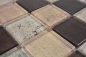 Preview: Glasmosaik Mosaikfliese Vanille Beige Terrabraun Fliesenspiegel Wand - 88-1212