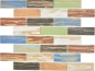 Preview: Retro Vintage Glasmosaik Eco Wood Optik Multicolor Fliesenspiegel Küche - 88-1234