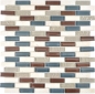 Preview: Mosaico de albanileria mezcla de piedra translucida mezcla de beige gris brillante - 10 hojas de mosaico