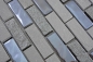 Preview: selbstklebender Wandverblender Steinwand Glasmosaik Anthrazit Grau Schwarz Fliesenspiegel - 200-003