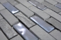 Preview: selbstklebender Wandverblender Steinwand Glasmosaik Anthrazit Grau Schwarz Fliesenspiegel - 200-003