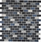 Preview: Mosaico tiras compuesto piedra natural vidrio mosaico negro plata antracita estructura pared azulejo backsplash cuarto de bano WC - 87-0003