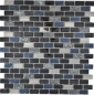 Preview: Mosaik Stäbchen Verbund Naturstein Glasmosaik schwarz silber anthrazit Struktur Wand Fliesenspiegel Küche Bad WC - 87-0003