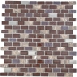 Preview: Mosaique Brick Mosaique de verre Pierre mix acier brun Mix translucide aspect maconnerie brillant