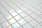 Preview: Mosaique carree verre iridium blanc brillant