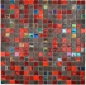 Preview: Glasmosaik Mosaikfliese Iridium Dunkelbraun Rot Regenbogen Flip Flop Farben - 58-0913