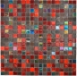 Preview: Mosaique carree verre mix brun rouge brillant