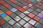 Preview: Mosaique carree verre mix brun rouge brillant