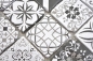 Mobile Preview: Glasmosaik Mosaikfliese Retro Ornament Weiß Schwarz Grau Fliesenspiegel - 63-0103
