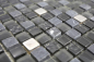 Preview: Mosaique de verre Pierre naturelle Acier inoxydable noir graphite anthracite mat brillant 92-0322