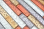Preview: Mosaik Mauerverbandoptik Transluzent Crystal mix gold silber schwarz rot glaenzend - 10 Mosaikblaetter