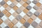 Preview: Mosaico de vidrio Mosaico de piedra natural Rustico beige marron Emperador 58-1213