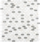 Preview: Mosaico de ladrillos con aspecto de concha de piedra translucida MIX blanco brillante - 10 hojas de mosaico