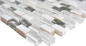 Preview: Mosaico de ladrillos con aspecto de concha de piedra translucida MIX blanco brillante - 10 hojas de mosaico