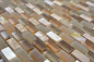 Preview: Mosaique aspect maconnerie MIX pierre translucide mix coquillage beige brillant - 10 feuilles de mosaique