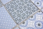 Preview: Fliese weiss blau Retro Fliesen orientalische Ornamente Küche Fliesenspiegel Mosaikfliese 22B-0404