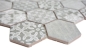 Preview: Keramikmosaik Fliese Mosaikmatte Hexagon Hellgrau Grau Fliesenspiegel Mosaikplatte - 11H-0002
