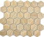 Mobile Preview: Keramikmosaik Fliese Mosaikmatte Hexagon Beige Holzoptik Fliesenspiegel Mosaikplatte - 11H-0011