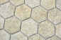 Mobile Preview: Keramikmosaik Fliese Mosaikmatte Hexagon Granitoptik Beige Gold Fliesenspiegel Mosaikplatte - 11H-1100