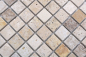 Preview: Travertin Mosaik Fliese Natursteinmosaik beige braun getrommelt 43-46380