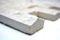 Preview: Splitface Mosaik Fliese Kalkstein 3D Natursteinmosaik weiß cream Limestone 29-49792