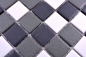 Preview: Keramikmosaik Fliese schwarz weiß anthrazit metall rutschsicher 18-2213-R10