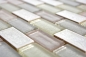 Preview: Retro Verbund Mosaik Fliese Keramikmosaik Glasmosaik grau silber altweiß 83IC-0121