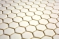 Preview: Mosaik Fliese Keramikmosaik weiß Hexagon hellbeige unglasiert 11A-1202-R10