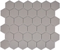 Preview: Mosaik Fliese Keramikmosaik Hexagon hellgrau unglasiert 11B-0203-R10