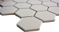 Preview: Mosaik Fliese Keramikmosaik Hexagon hellgrau unglasiert 11B-0203-R10