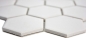 Mobile Preview: Mosaik Fliese Keramikmosaik Hexagon weiß unglasiert 11B-0102-R10