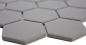 Mobile Preview: Mosaik Fliese Keramikmosaik Hexagon dunkelgrau unglasiert 11B-0213-R10