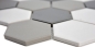 Mobile Preview: Mosaik Fliese Keramikmosaik Hexagon weiß grau schwarz unglasiert 11B-0123-R10
